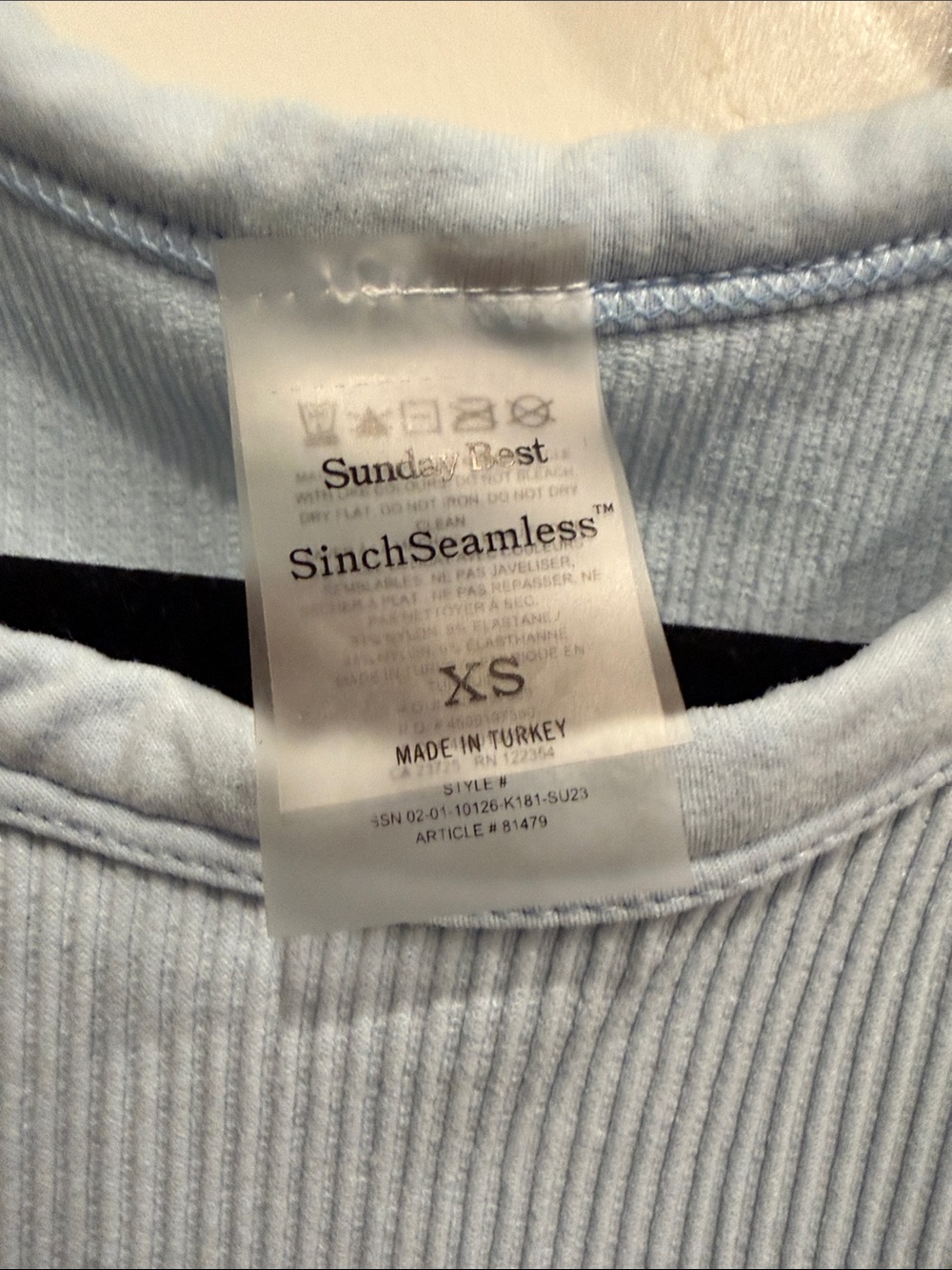 Aritzia Light Blue Ribbed Tank - Picture 3 of 3